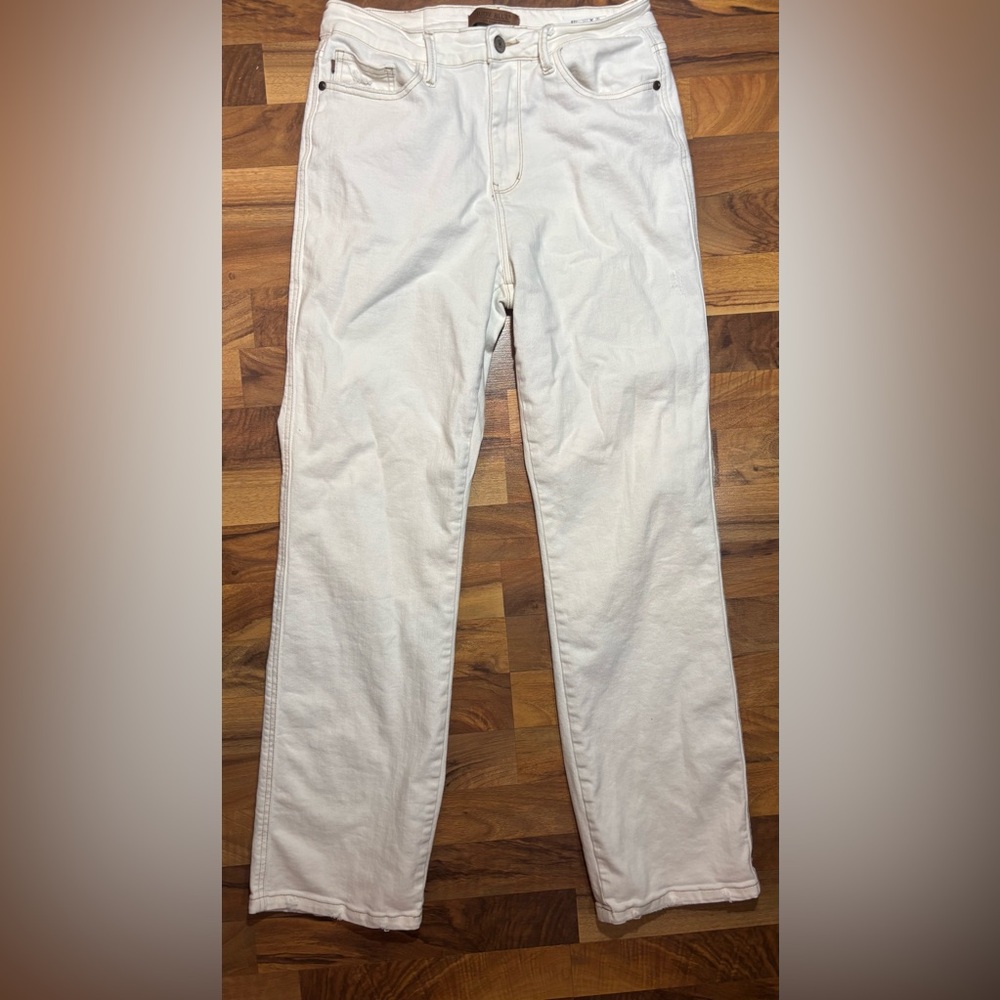 Judy Blue Cream Straight Leg Jeans